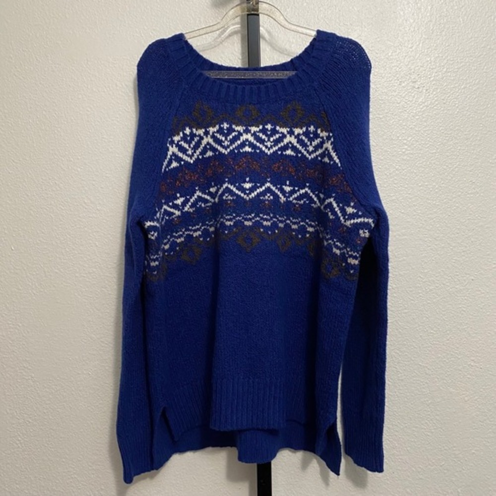 American Eagle Women's Fair Isle Knit Sweater M Apres Ski‎ Scandi Cozy Cabincore